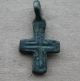 British Found Medieval Period Bronze Cross Pendant 1100 - 1300 Ad Vf+++ British photo 3
