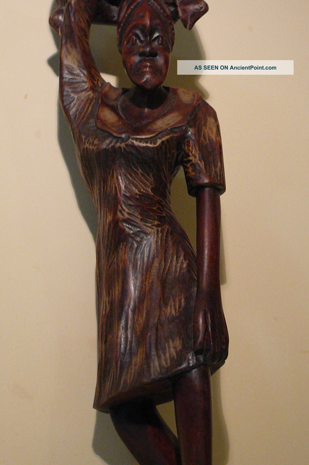 Old Rare Wood.  Large Statue African Woman.  Handmade. Sculptures & Statues photo