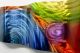 Contemporary Hand Painted Metal Wall Art Accent - Elation Wave - Jon Allen Mid-Century Modernism photo 2