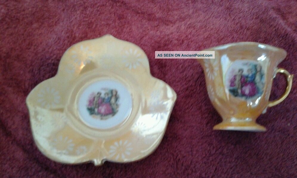 Vintage Courting Couple Cup And Saucer Japan Cups & Saucers photo