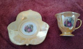 Vintage Courting Couple Cup And Saucer Japan photo