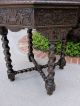 Antique French Renaissance Oak Octagonal Barley Twist Entry Hall Or Sofa Table 1800-1899 photo 9