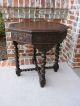 Antique French Renaissance Oak Octagonal Barley Twist Entry Hall Or Sofa Table 1800-1899 photo 10