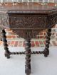 Antique French Renaissance Oak Octagonal Barley Twist Entry Hall Or Sofa Table 1800-1899 photo 11