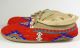 Rare Antique Plains Indian Native American Red Beaded Leather Moccasins Ornate Native American photo 2