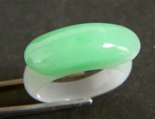 Vintage - Chinese Natural Green Jade/ Jadeite Craved Saddle Ring photo