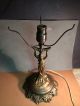 The Best Antique Art Deco Bronzed Lady Lamp W/ Mushroom Shade & Lustres,  C.  1920 Lamps photo 5
