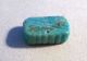 Ancient Faience Bead,  Amulet Stamp,  Sides Double X Inside Rectangle Great Egyptian photo 1