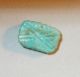 Ancient Faience Bead,  Amulet Stamp,  Sides Double X Inside Rectangle Great Egyptian photo 4