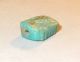 Ancient Faience Bead,  Amulet Stamp,  Sides Double X Inside Rectangle Great Egyptian photo 5