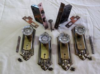 Antique Crystal Doorknobs W/victorian 