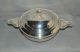 French Silverplate Ecuelle Covered Serving Bowl Beaded Musical Trophy Handles Bowls photo 1