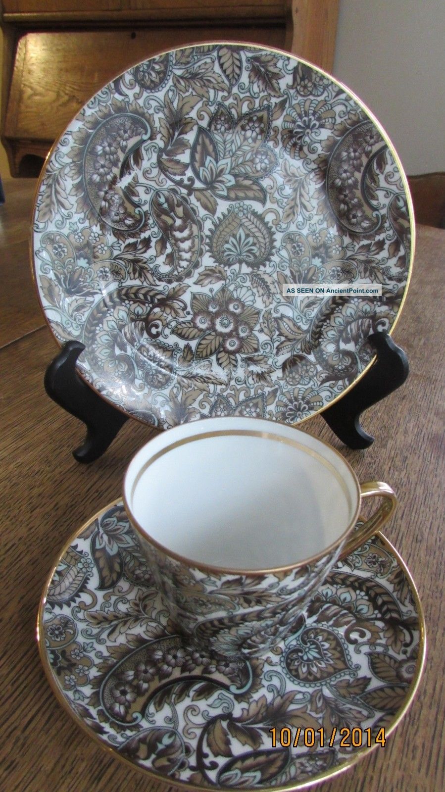 Paisley Porcelain Trio,  Selb,  Bavaria Western Germany Nc Tea Cup,  Saucer & Plate Cups & Saucers photo