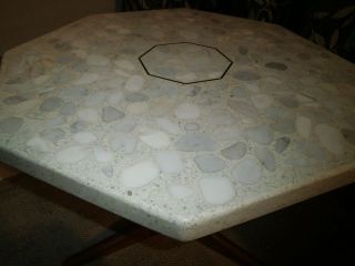 Harvey Probber Mid Century Danish Marble Stone Teak End Table,  24 