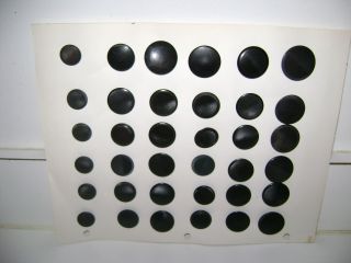 36 Various Sizes Tagua Nut Black Buttons On Collector Card photo