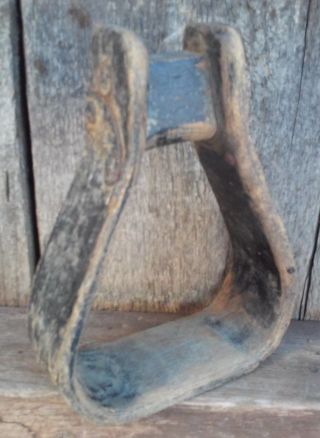Vintage Rustic Wooden Horse Stirrup photo