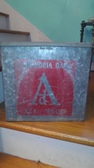 Antique/vintage Alexandria Dairy Milk Bottle Box Porch Cooler,  Model 321 - 9500 photo