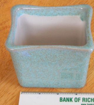 Vintage Glidden Pottery Vase Blue Turquoise Speckled Glaze Rare No Number ? photo