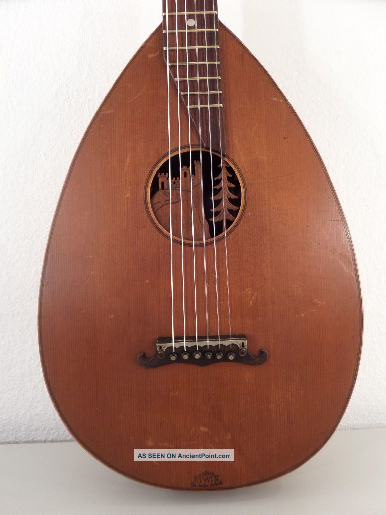 Rare Otwin Antique Historical German Old Lute Luth No Guitar Violin Bouzouki String photo