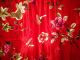 Post 1940 Red Hand Embroidered Silk Panel From China Wwii Robes & Textiles photo 1