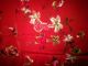 Post 1940 Red Hand Embroidered Silk Panel From China Wwii Robes & Textiles photo 4