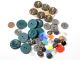 (42) Vtg Czech Deco Mixed Glass Wood Military Tin Gold Silver Gilt Buttons Buttons photo 1