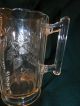 Eapg Pitcher Glass Paneled Branch Handle Feathered Spout Floral Motif Pitchers photo 4