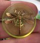 Huge Antique Victorian Czech Glass Buttons Dragonfly Vaseline Flower 41mm Buttons photo 9