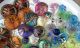 Huge Antique Victorian Czech Glass Buttons Dragonfly Vaseline Flower 41mm Buttons photo 2