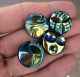 Huge Antique Victorian Czech Glass Buttons Dragonfly Vaseline Flower 41mm Buttons photo 6