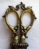 Antique European Victorian Ornate Brass Scissors W/sheath/art Nouveau/sewing Metalware photo 1