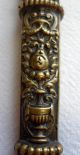 Antique European Victorian Ornate Brass Scissors W/sheath/art Nouveau/sewing Metalware photo 3