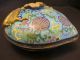Antique Chinese Cloisonne Enamel Peach Form Box With Cover,  7 