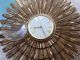 Vintage Mid Century Modern Syroco Sunburst Starburst Wall Clock Mid-Century Modernism photo 2