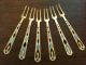 6 Antique Russian Silver 875 Cloisonne Gilded 24k Gold Washed Enamel Forks Russia photo 10