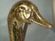 Sculptural Pair Mid Century Modern Figural Brass Duck Andirons/ Folk Art Hearth Ware photo 2