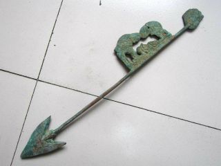 Chinese Bronze Weapon Sword Spearhead Long Old photo
