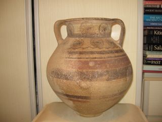 Large Cypriot Iron Age Bichrome Pottery Amphora C.  750 - 600bc photo