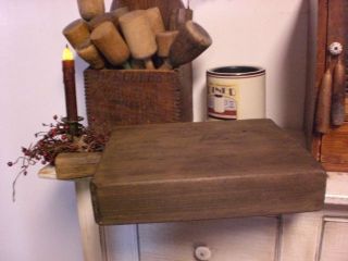 Primitive Antique 19 C Wooden Butcher Block Cutting Board Chopping Board photo