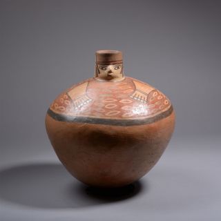 Large Ancient Pre Columbian Nazca Pottery Jar - 250 Ad photo