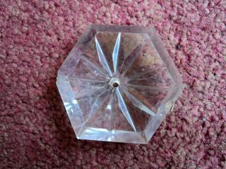 Authentic Victorian Lead Crystal Chandelier Finial With Star Cut Base photo