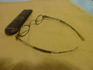 Antique - 1800s Mcallister Sliding Arms Coin Silver Spectacles/eyeglasses + Case photo