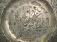 Antique Rare Chna Brass Two Dragons And Foo Dog Plate With 6 Character Mark???? Plates photo 1
