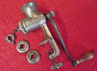 Antique Universal No.  1 Meat Grinder W/4 Cutters Patent Date 1897 Usa photo