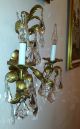 Vintage Tole Gold Italian Italy Chandelier Wall Light 25 Crystals Fixture 1950 ' S Chandeliers, Fixtures, Sconces photo 6