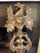 1905 Pair French Antique One Of A Kind Ornate Dragon,  Cherub,  Dauphin Andirons Fireplaces & Mantels photo 1