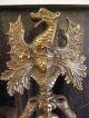 1905 Pair French Antique One Of A Kind Ornate Dragon,  Cherub,  Dauphin Andirons Fireplaces & Mantels photo 2