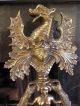 1905 Pair French Antique One Of A Kind Ornate Dragon,  Cherub,  Dauphin Andirons Fireplaces & Mantels photo 4