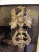 1905 Pair French Antique One Of A Kind Ornate Dragon,  Cherub,  Dauphin Andirons Fireplaces & Mantels photo 6