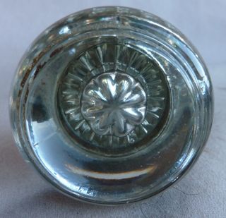 Door Knobs Antique 1880s Brass & Round Crystal Glass Heart/clover Design 2 